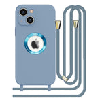 iPhone 13 Soft silicone case fine hole logo hollowed out with adjustable hanging rope
