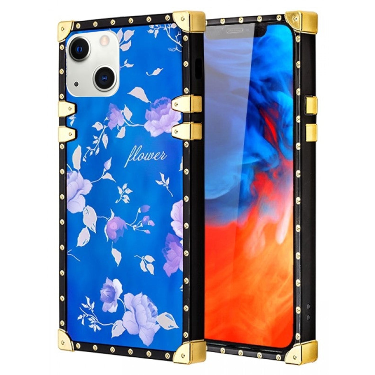 iPhone 13 TPU Blue Light Effect Luxury Small Rose Fashion Case