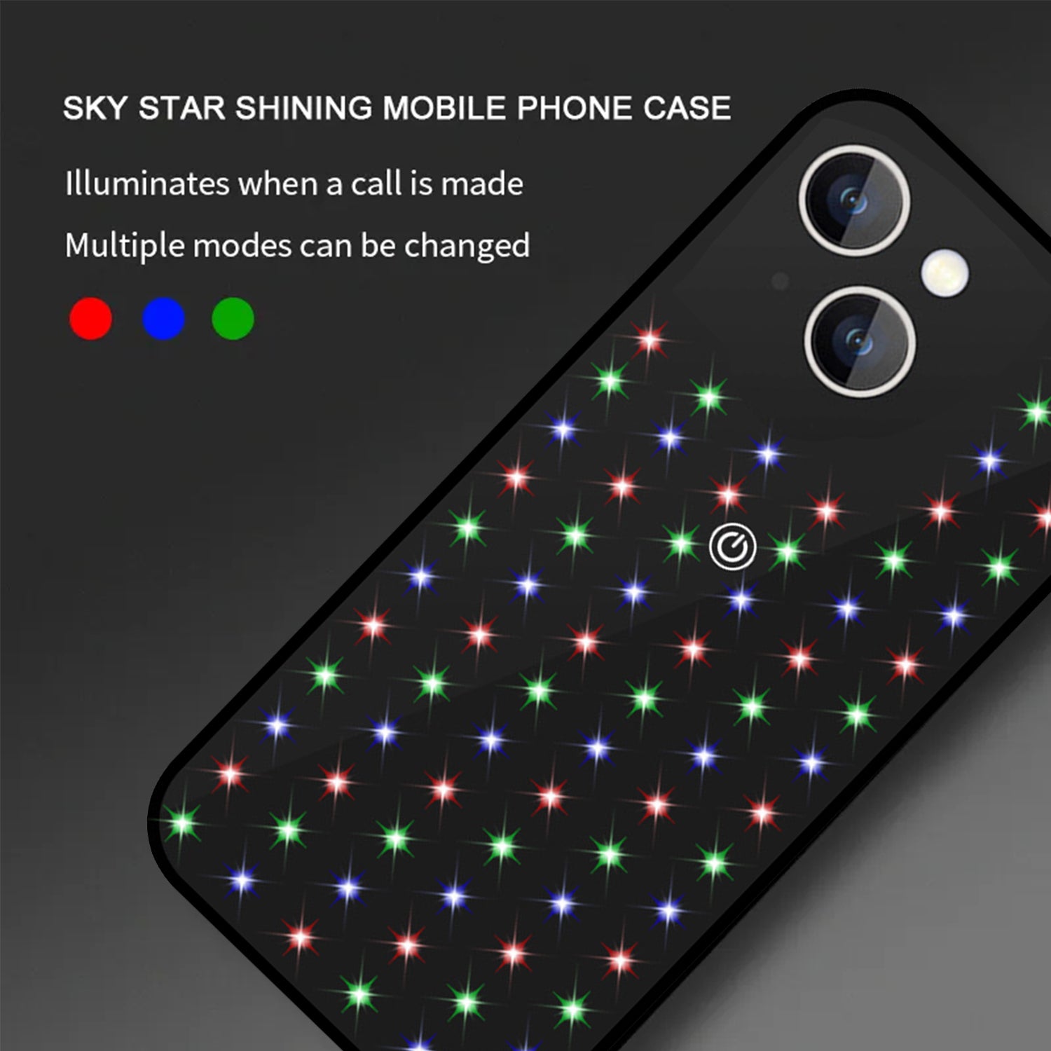 iPhone 14/13 Glowing and Cool Anti Drop Glass Shell Case-Black