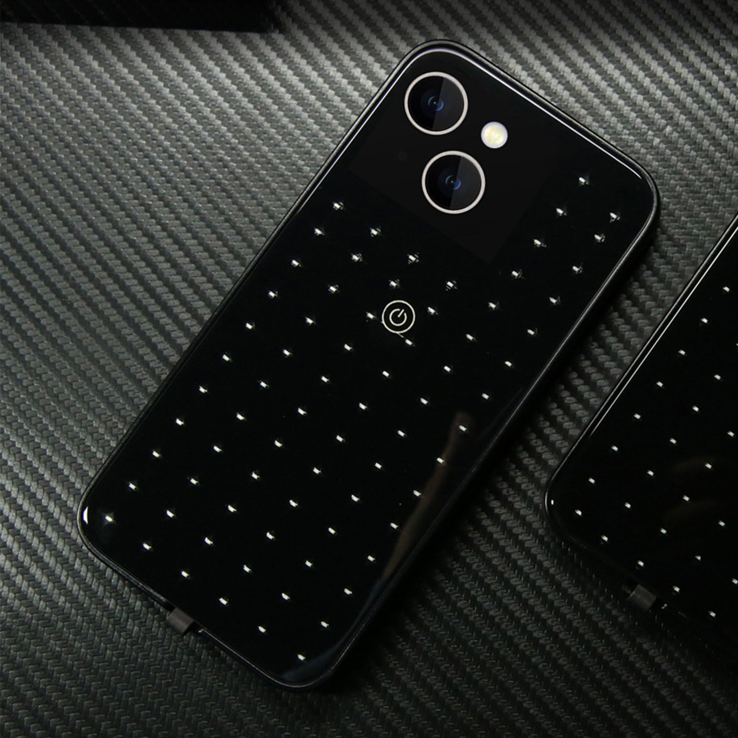 iPhone 14/13 Glowing and Cool Anti Drop Glass Shell Case-Black