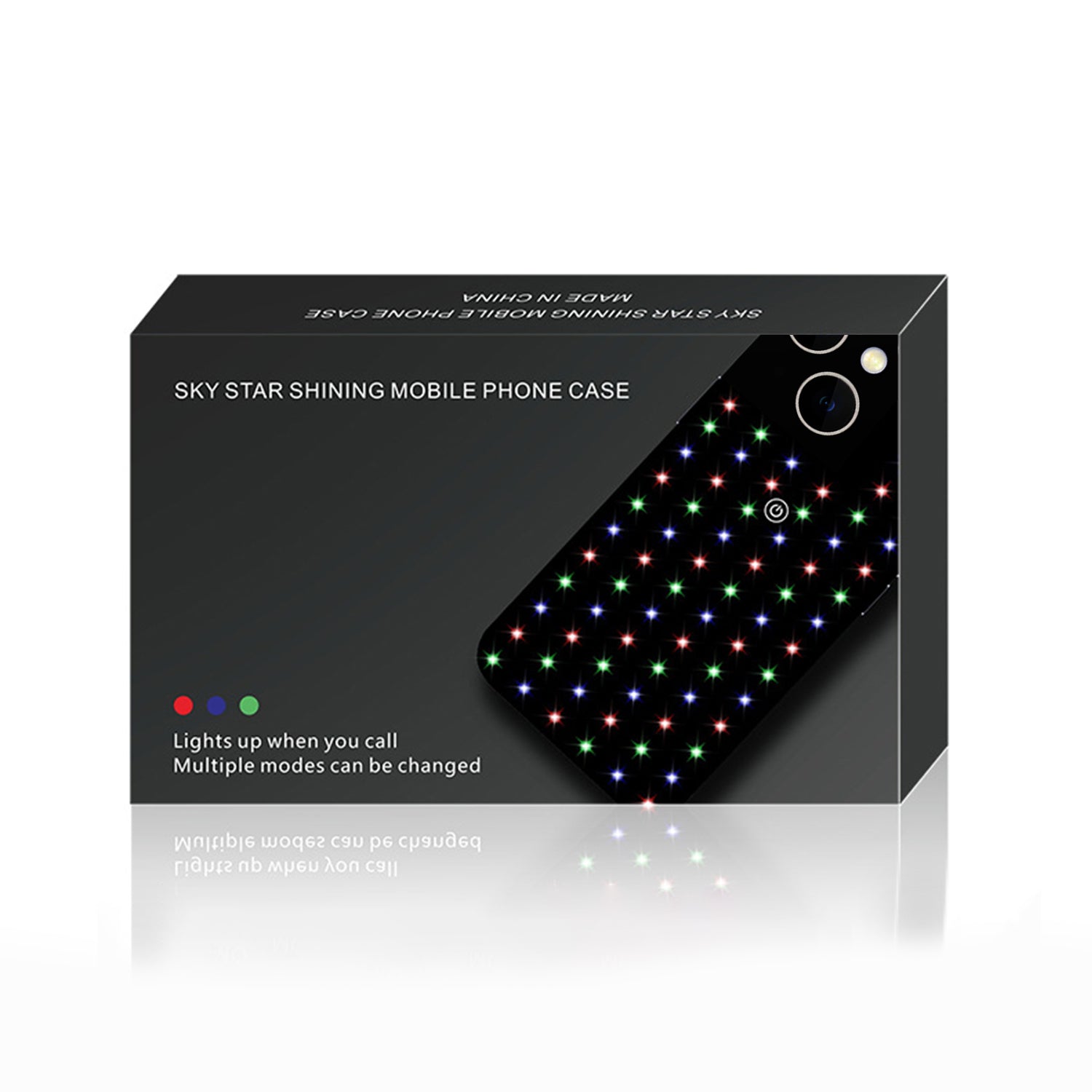 iPhone 14/13 Glowing and Cool Anti Drop Glass Shell Case-Black