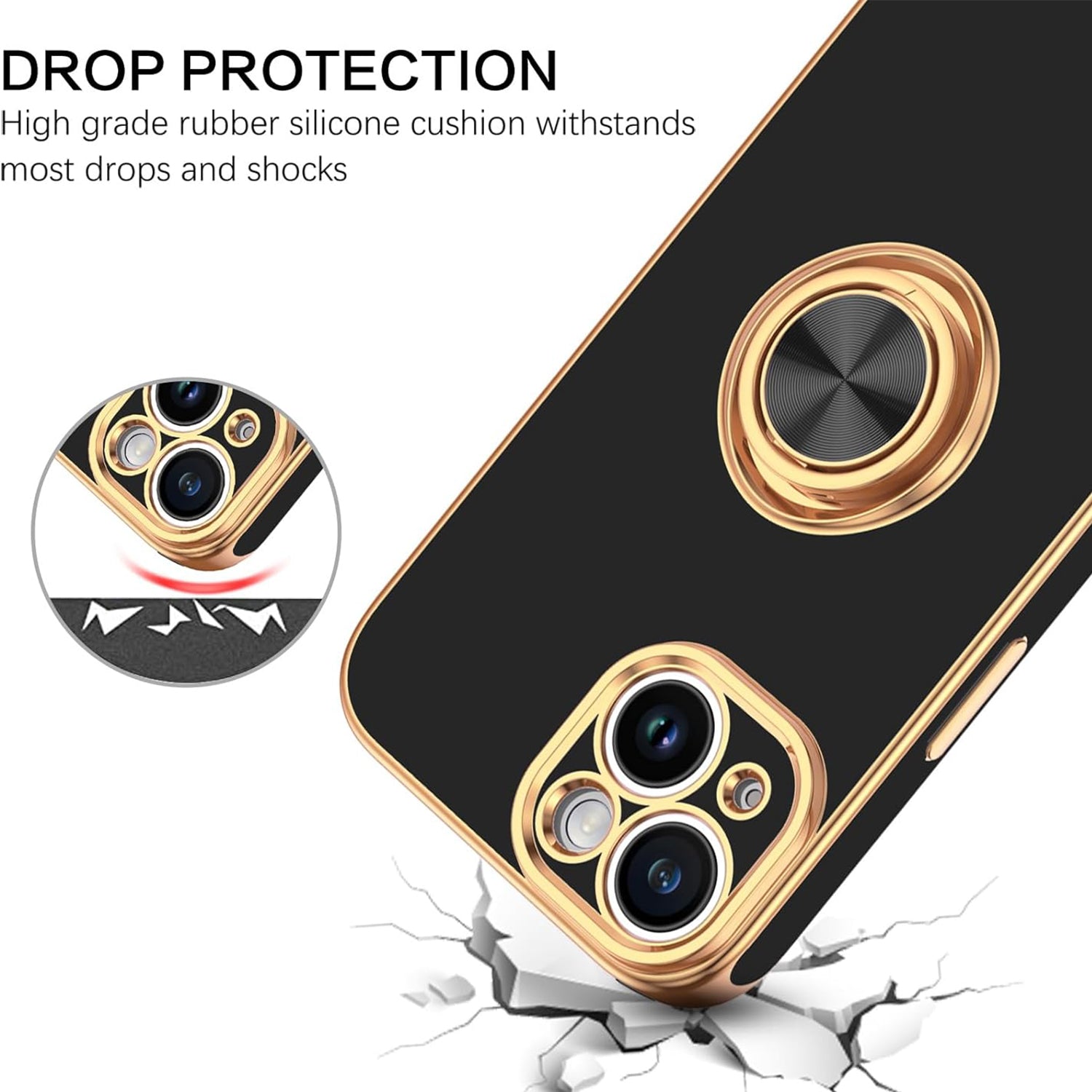 Fashion Ring Magnetic GPS car mount Phone Holder Case for iPhone 13 mini