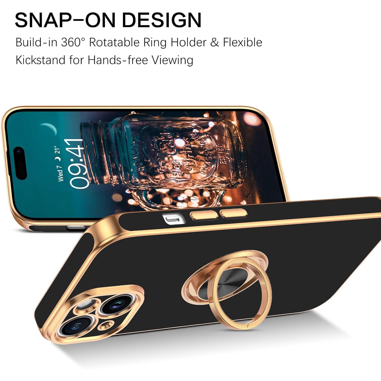 Fashion Ring Magnetic GPS car mount Phone Holder Case for iPhone 13 mini