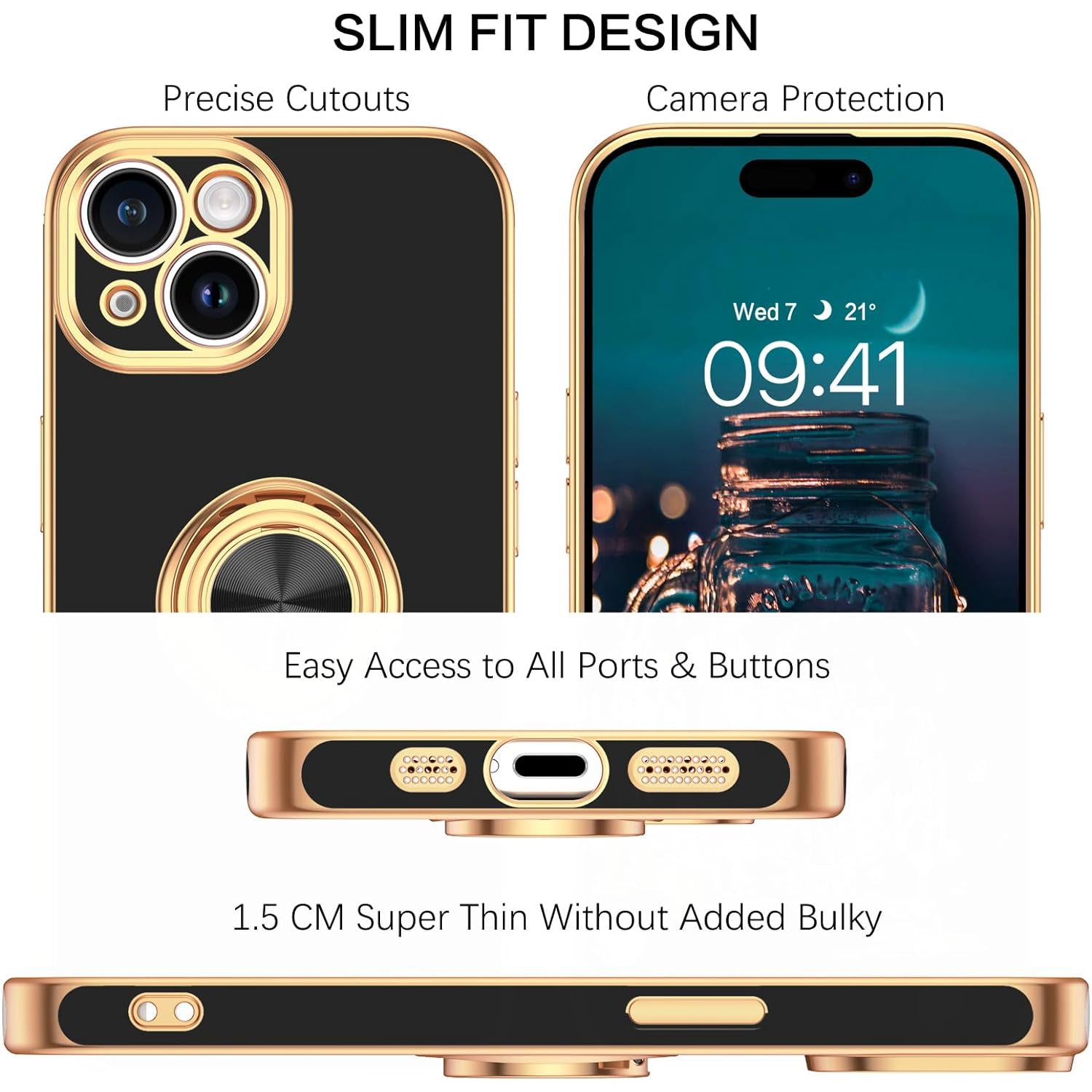 Fashion Ring Magnetic GPS car mount Phone Holder Case for iPhone 13 mini