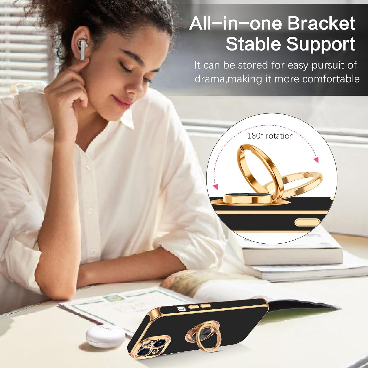 Fashion Ring Magnetic GPS car mount Phone Holder Case for iPhone 13 mini