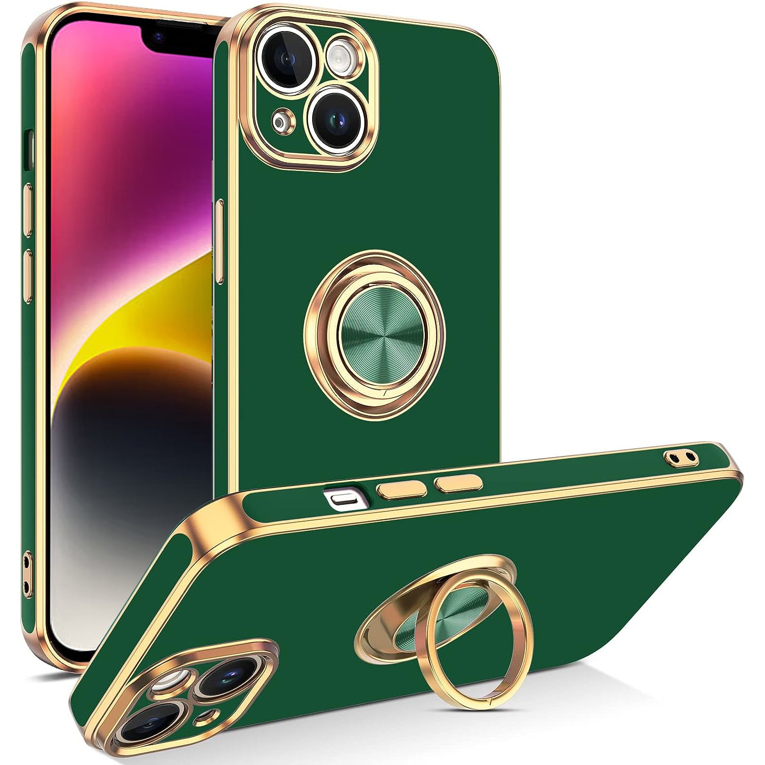 Fashion Ring Magnetic GPS car mount Phone Holder Case for iPhone 13 mini
