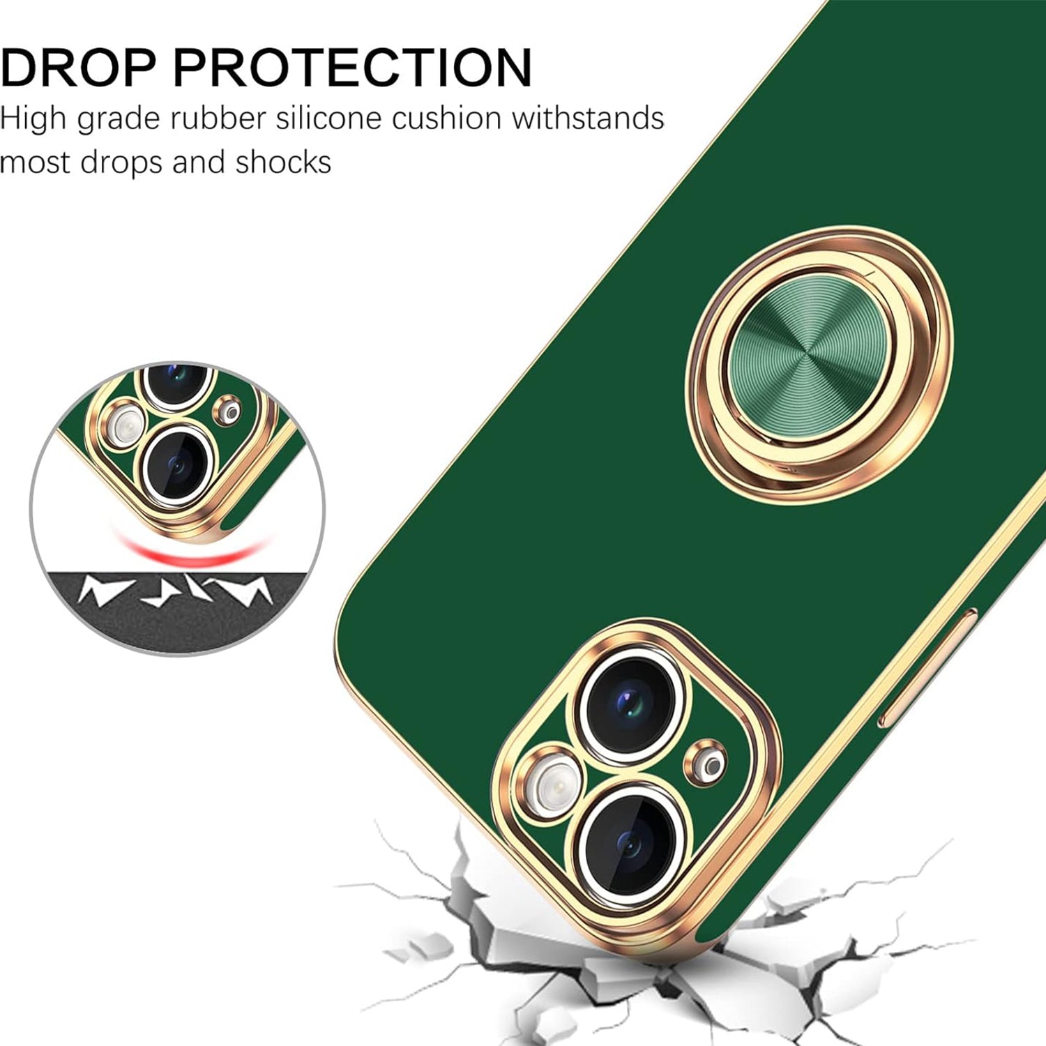 Fashion Ring Magnetic GPS car mount Phone Holder Case for iPhone 13 mini