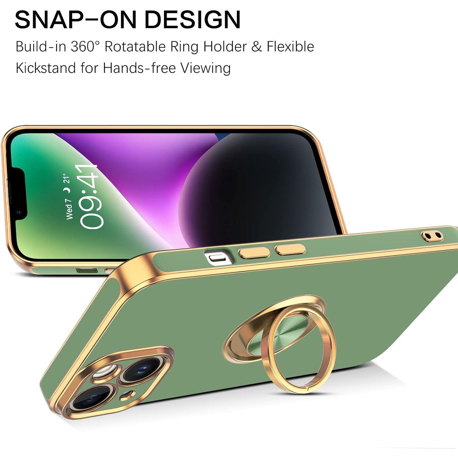 Fashion Ring Magnetic GPS car mount Phone Holder Case for iPhone 13 mini