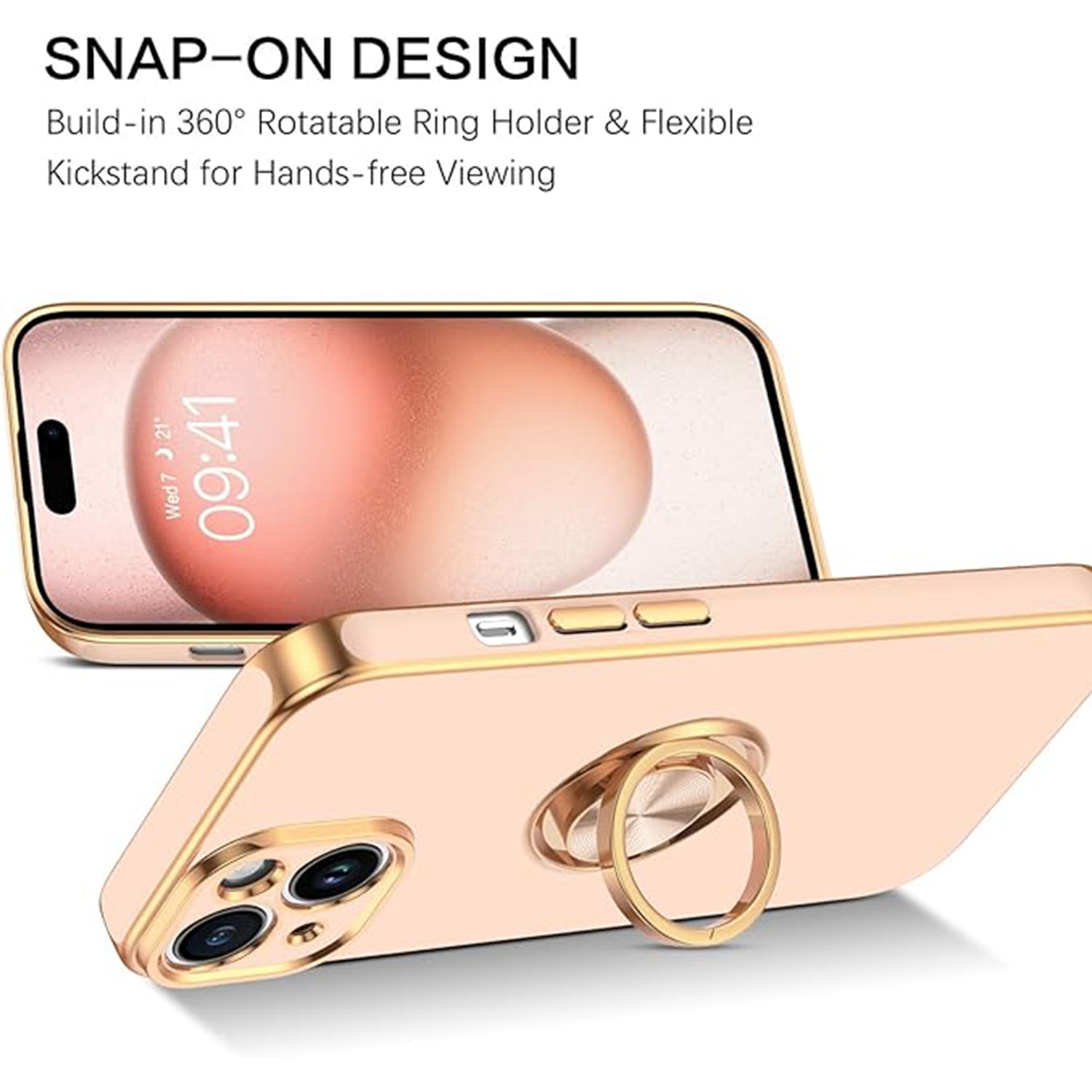 iPhone 13 Fashion Ring Magnetic GPS car mount Phone Holder Case