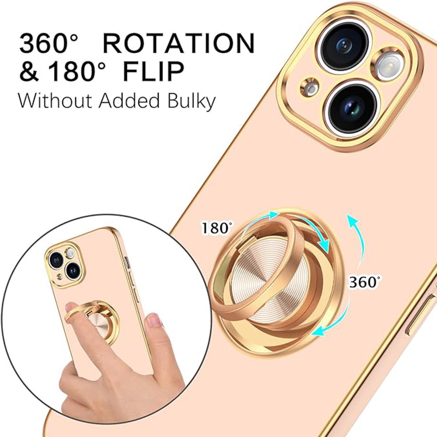 iPhone 13 Fashion Ring Magnetic GPS car mount Phone Holder Case