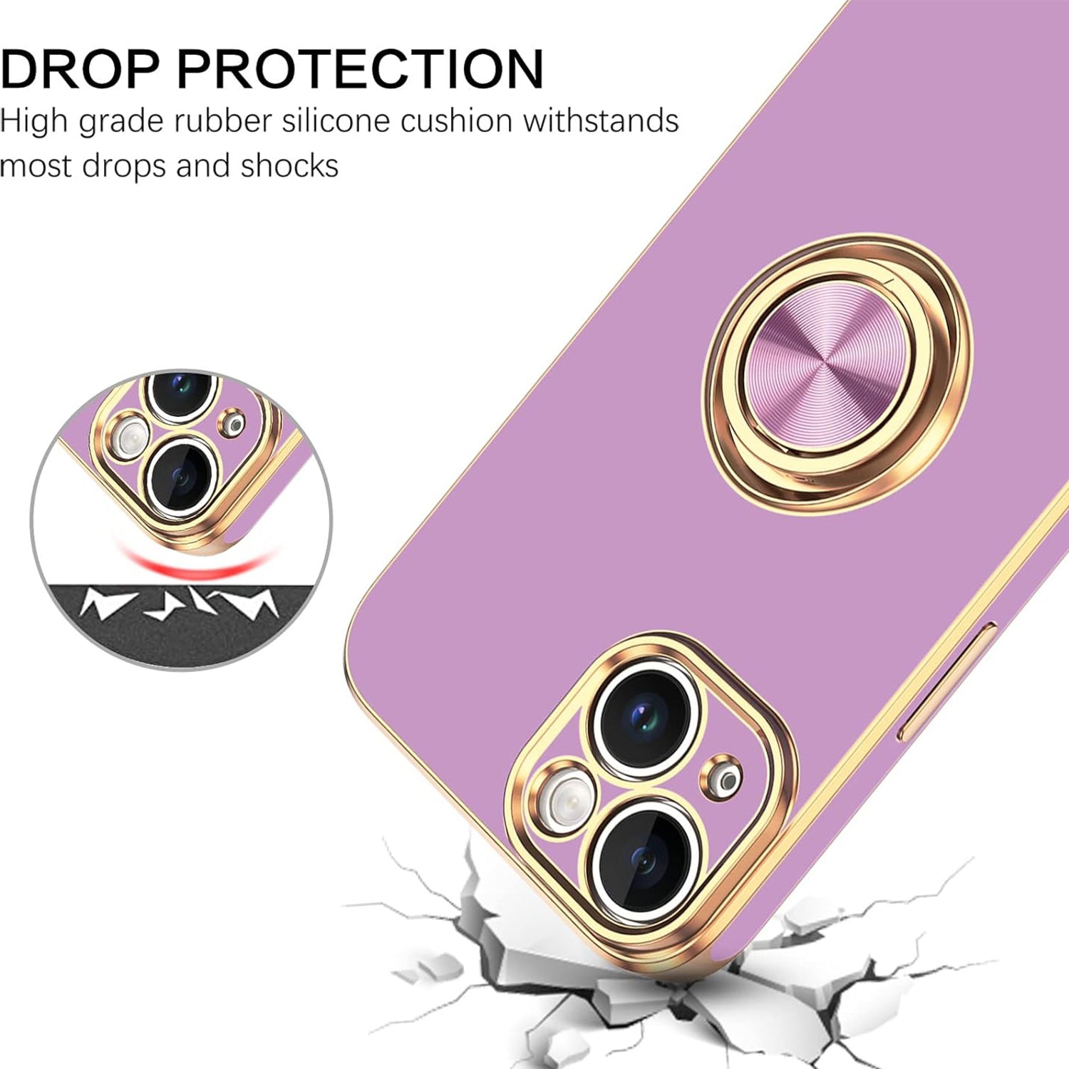 Fashion Ring Magnetic GPS car mount Phone Holder Case for iPhone 13 mini