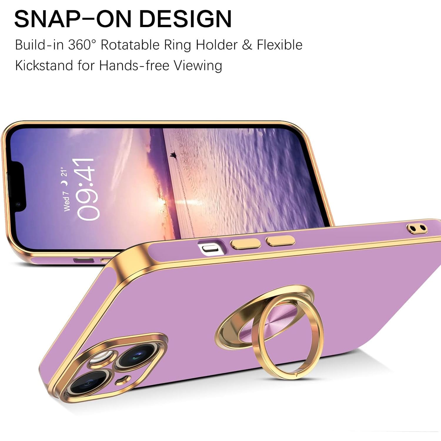Fashion Ring Magnetic GPS car mount Phone Holder Case for iPhone 13 mini