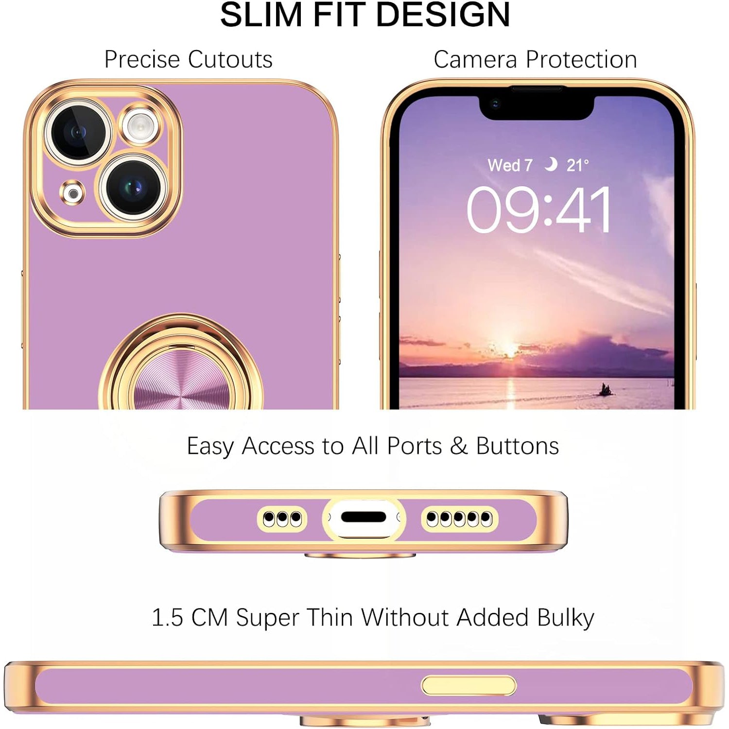 Fashion Ring Magnetic GPS car mount Phone Holder Case for iPhone 13 mini