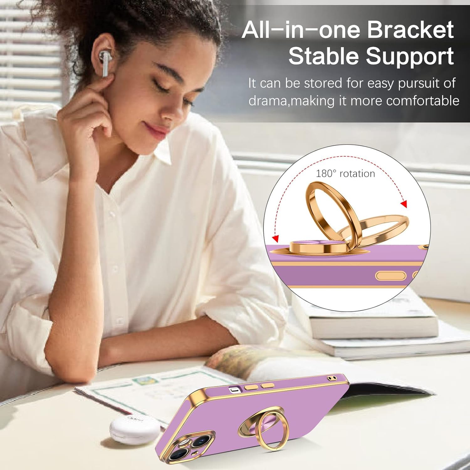 Fashion Ring Magnetic GPS car mount Phone Holder Case for iPhone 13 mini