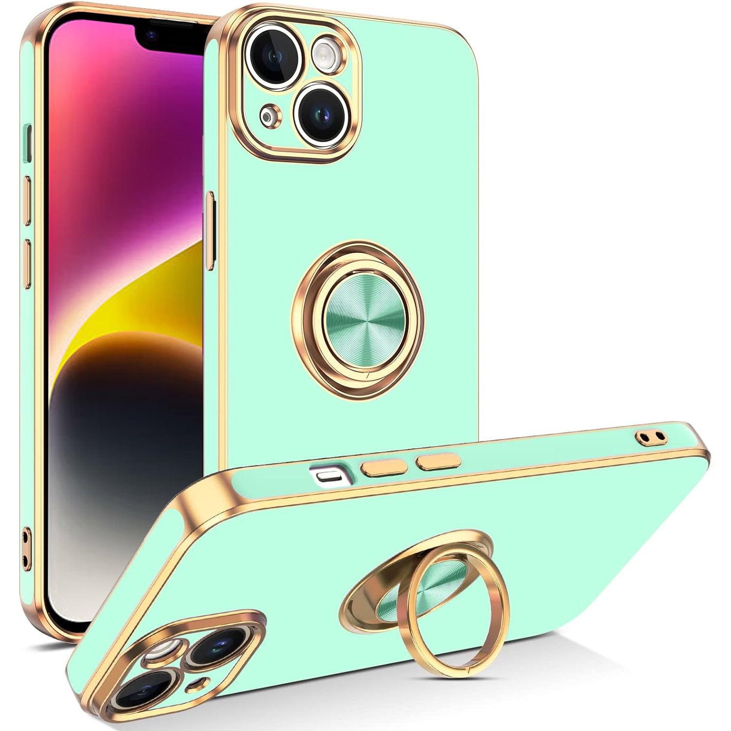 Fashion Ring Magnetic GPS car mount Phone Holder Case for iPhone 13 mini