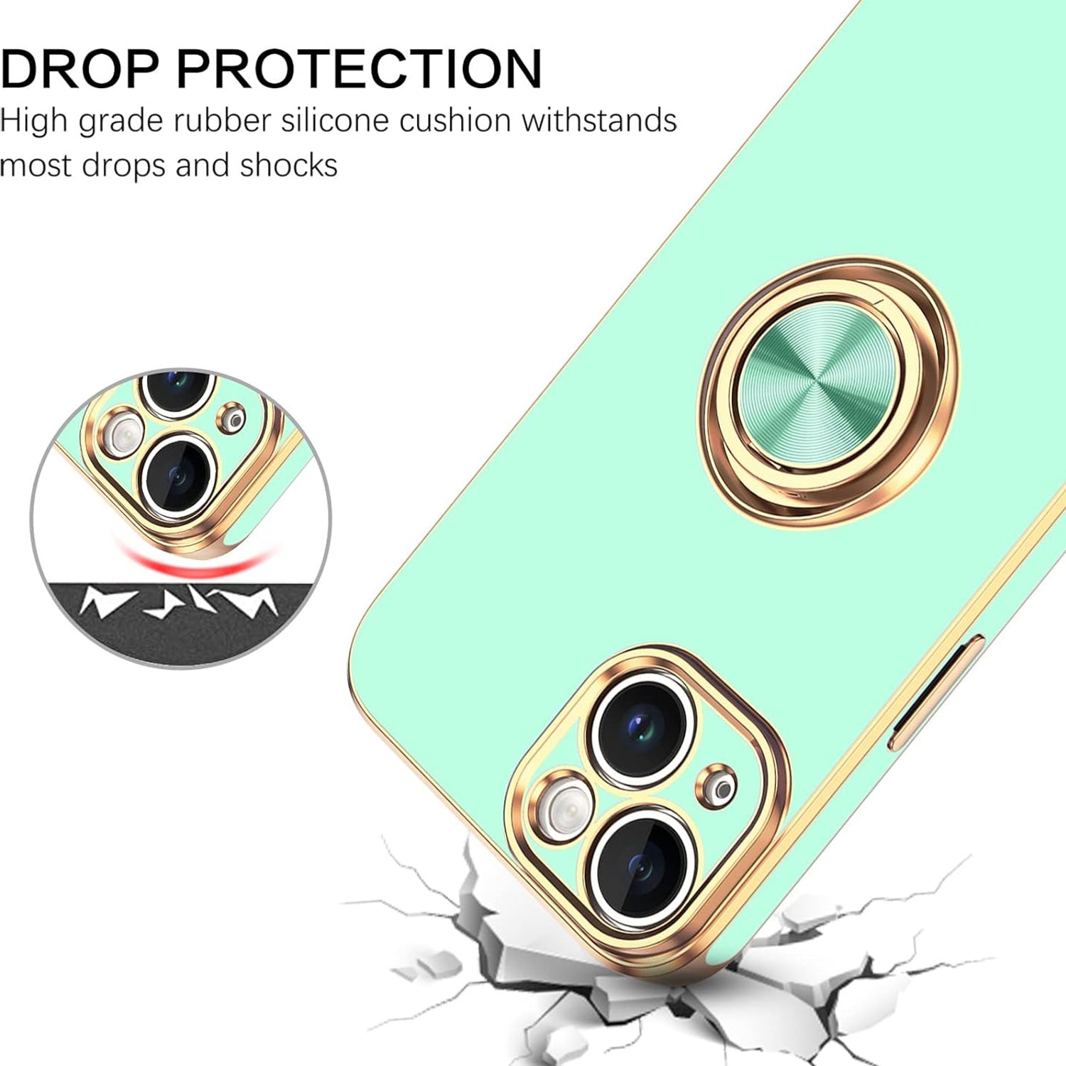 Fashion Ring Magnetic GPS car mount Phone Holder Case for iPhone 13 mini