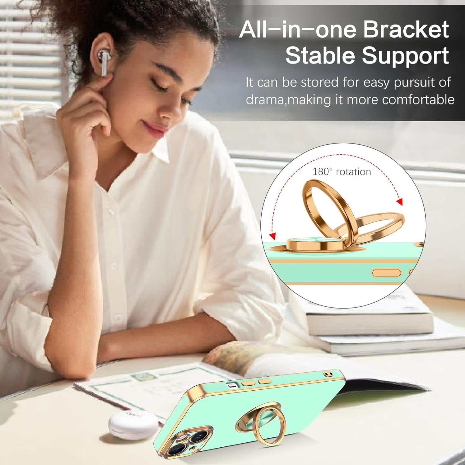 Fashion Ring Magnetic GPS car mount Phone Holder Case for iPhone 13 mini