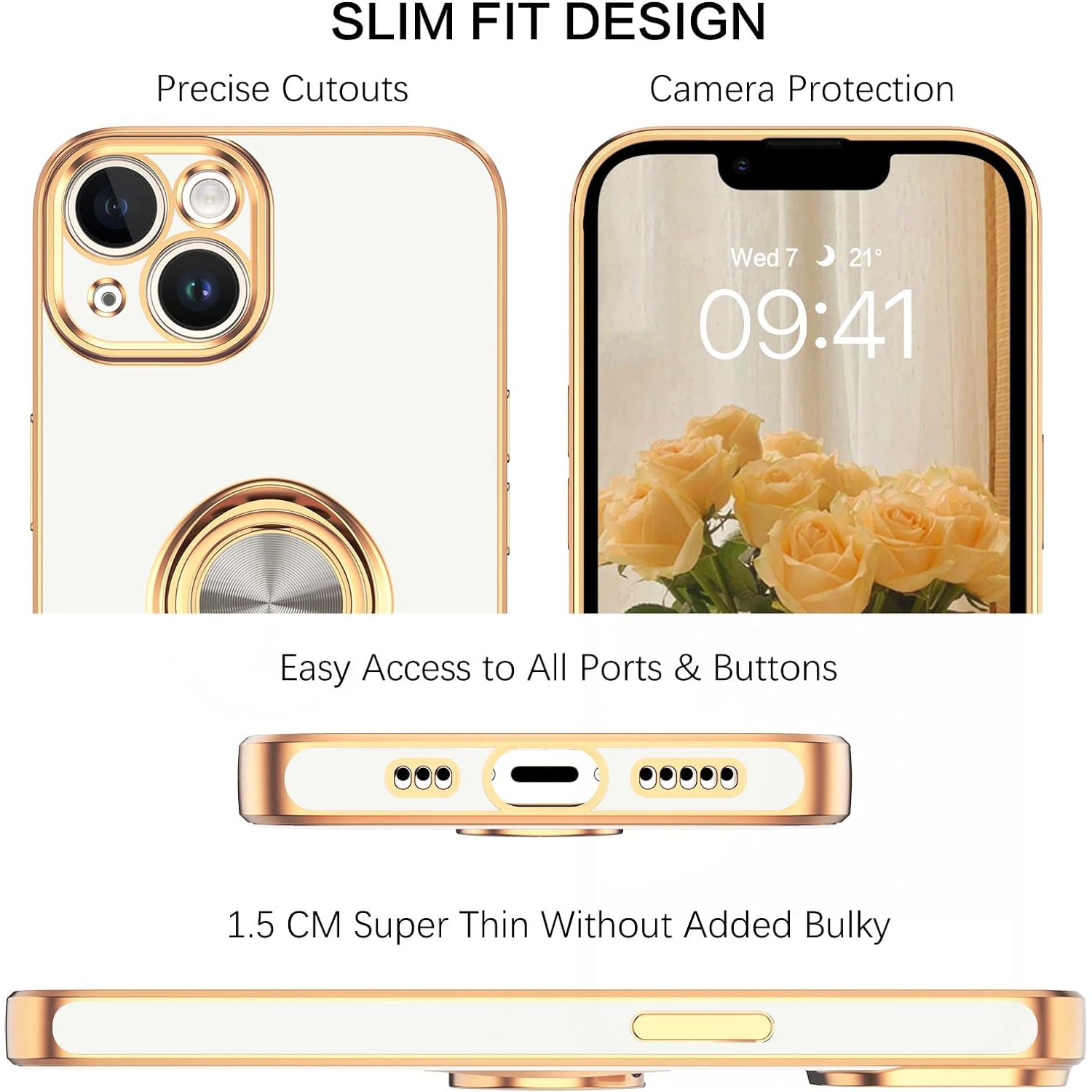 Fashion Ring Magnetic GPS car mount Phone Holder Case for iPhone 13 mini