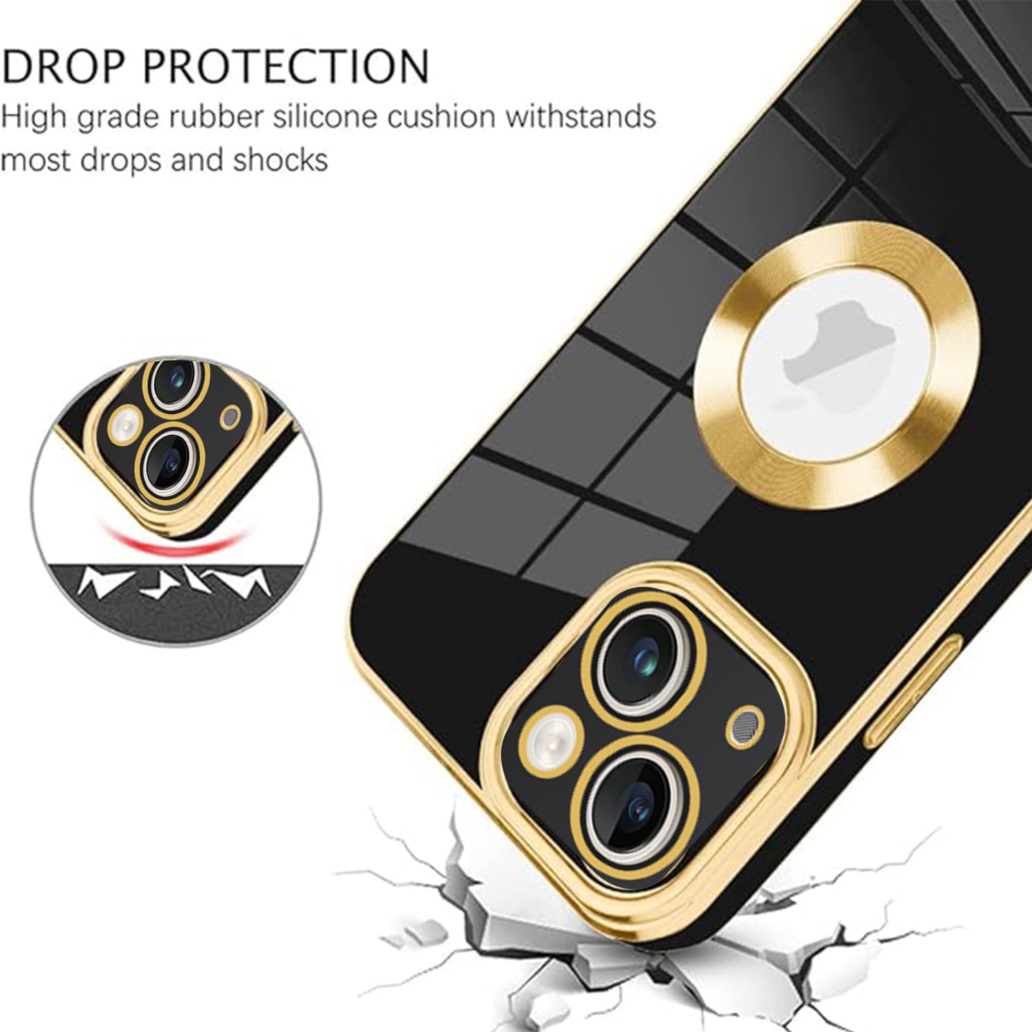 iPhone 13 Electroplated logo hollow out color case