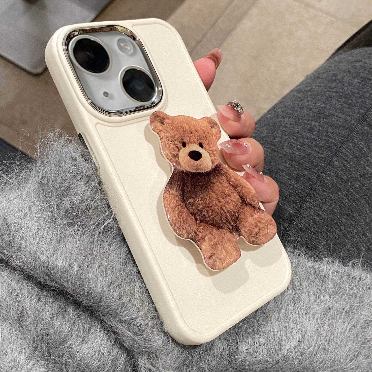 iPhone 14/13 Creative Cartoon Bracket Case
