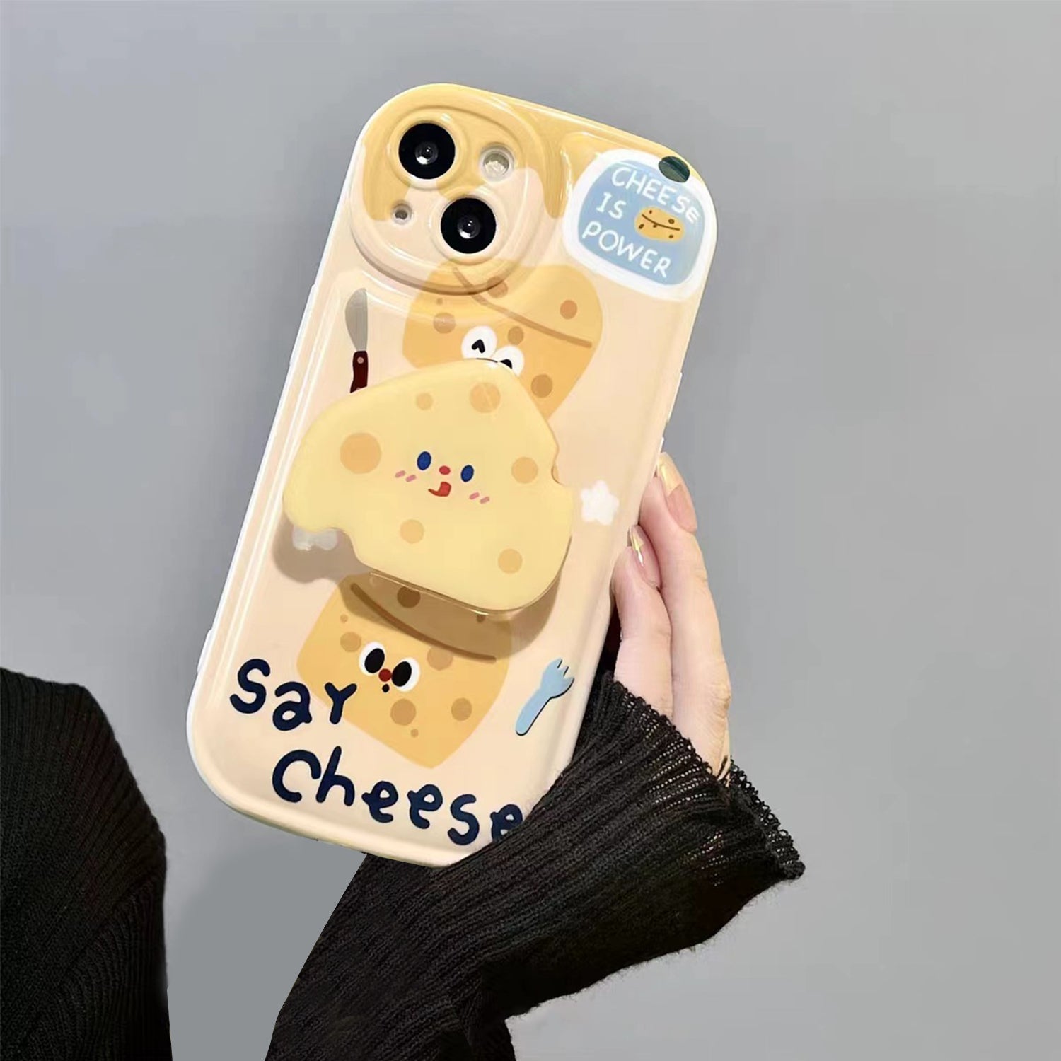 iPhone 14/13 Creative Cartoon Bracket Case