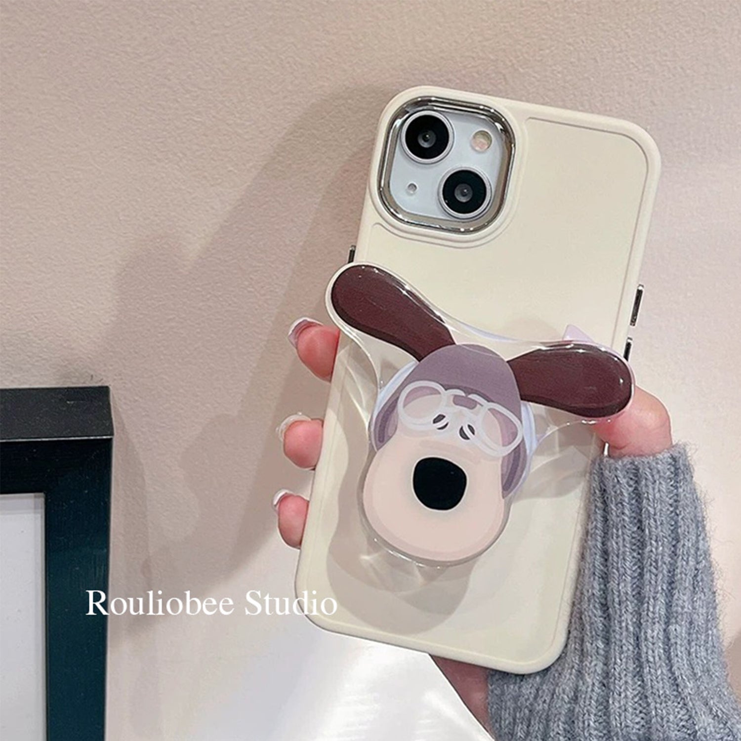 iPhone 14/13 Creative Cartoon Bracket Case