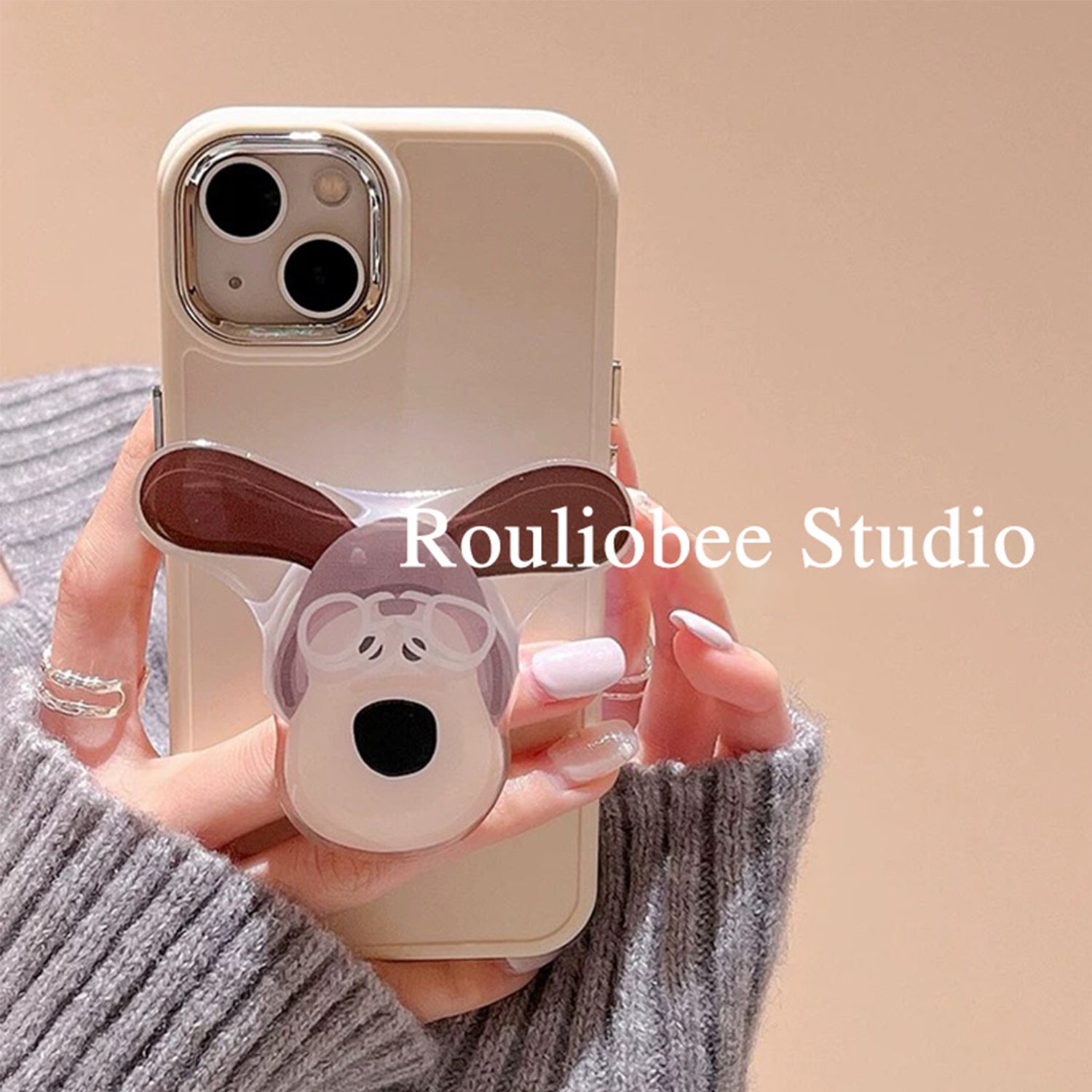 iPhone 14/13 Creative Cartoon Bracket Case