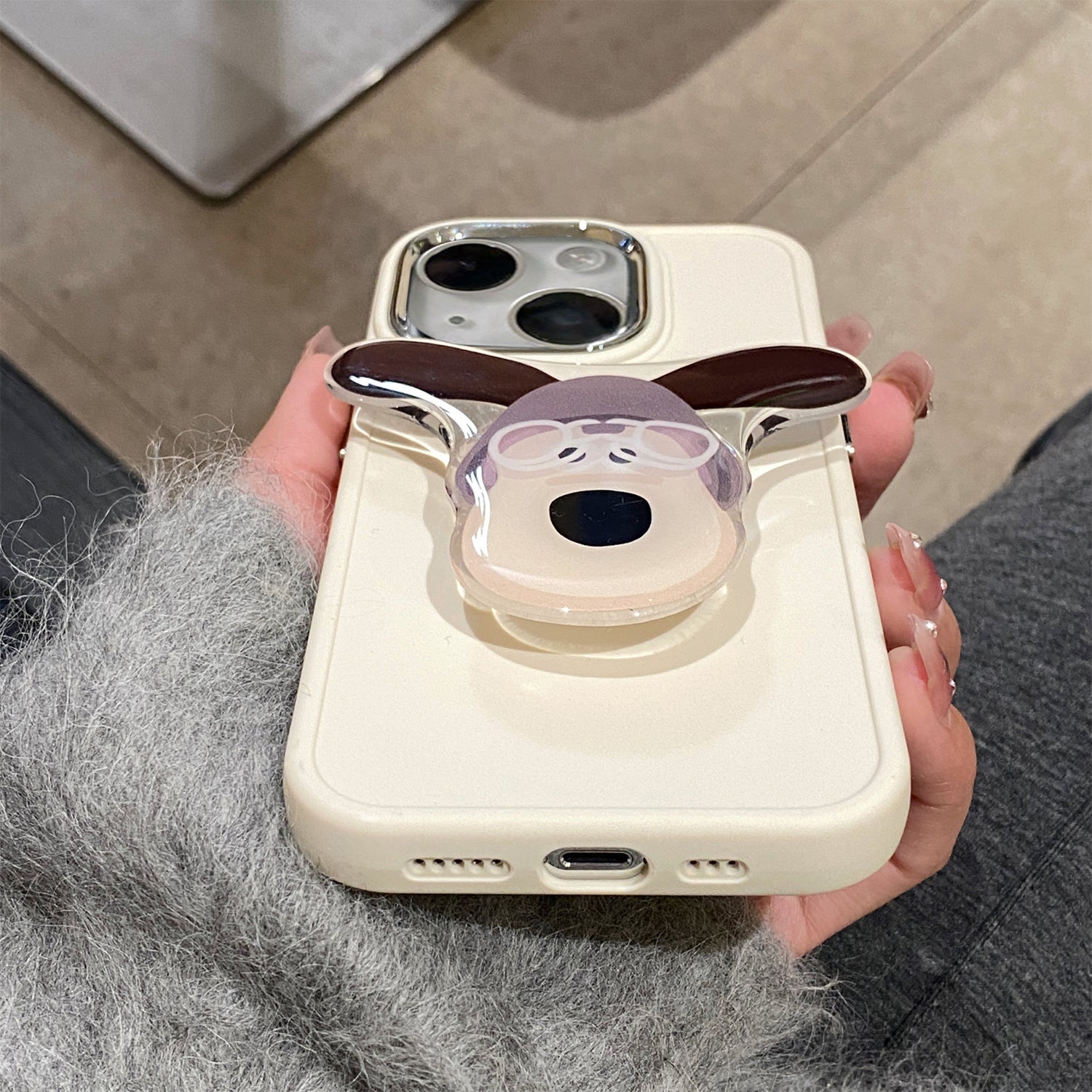 iPhone 14/13 Creative Cartoon Bracket Case
