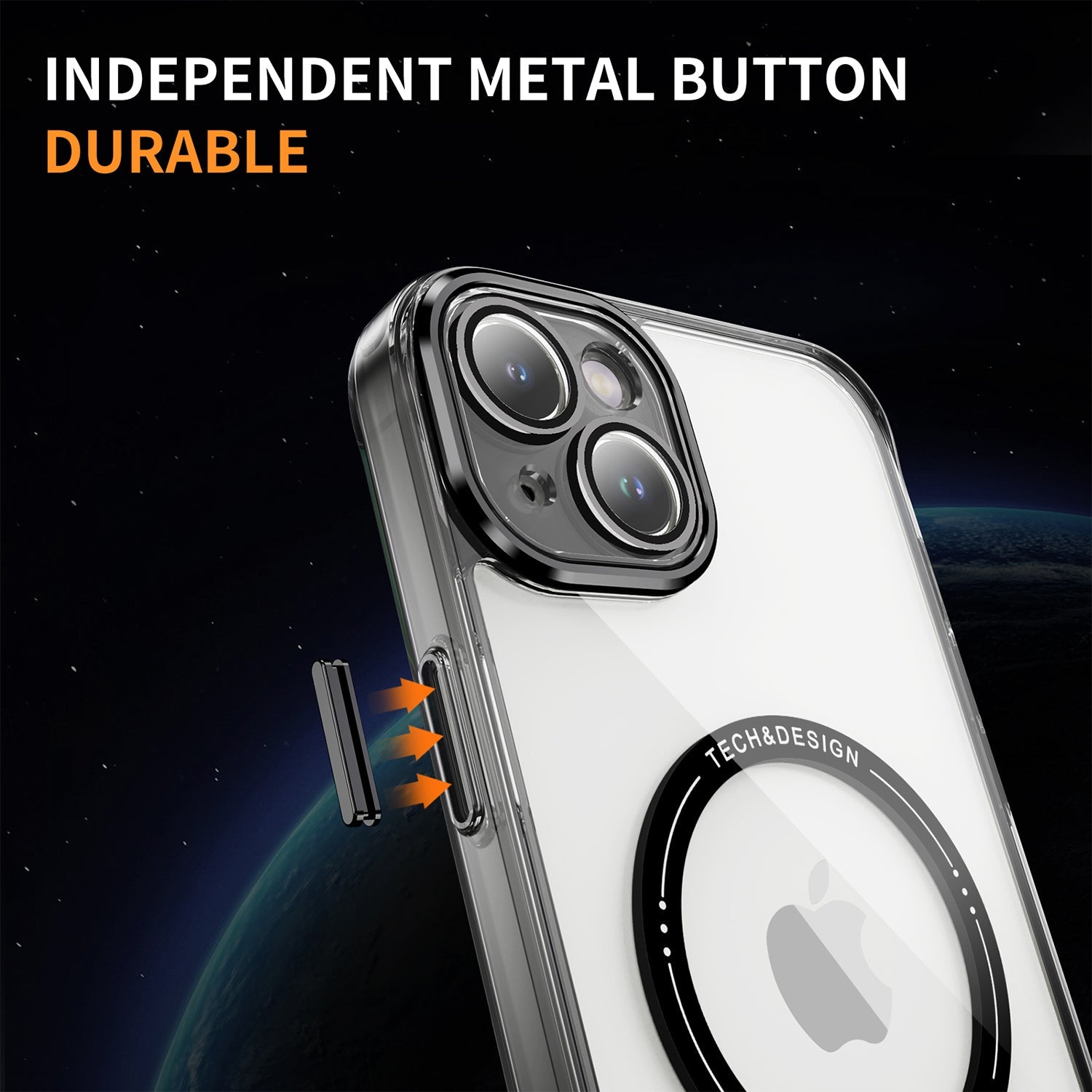 iPhone 13/14 Shockproof Transparent Magnetic Attraction Protective Phone Case