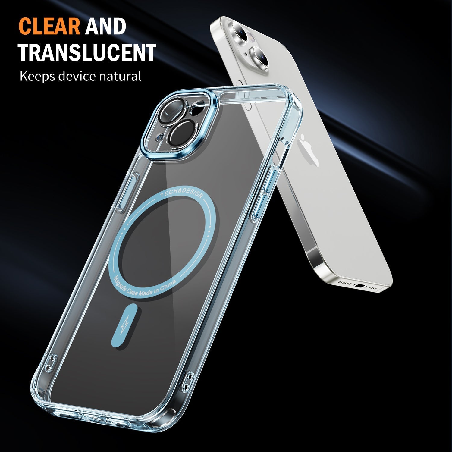 iPhone 13 Mini Shockproof Transparent Magnetic Attraction Protective Phone Case