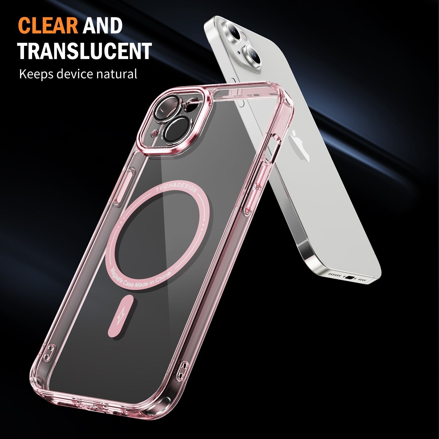 iPhone 13 Mini Shockproof Transparent Magnetic Attraction Protective Phone Case