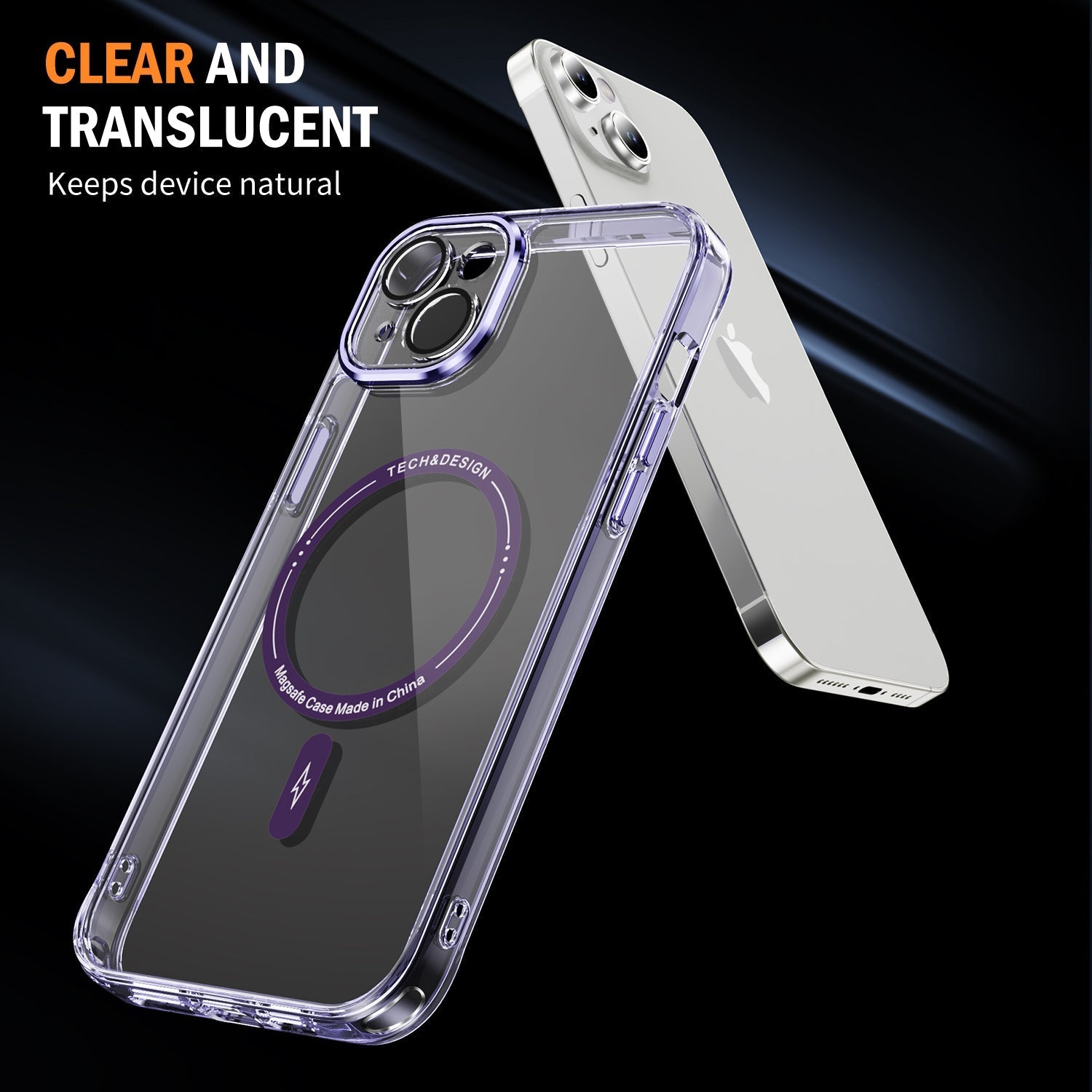 iPhone 13 Mini Shockproof Transparent Magnetic Attraction Protective Phone Case