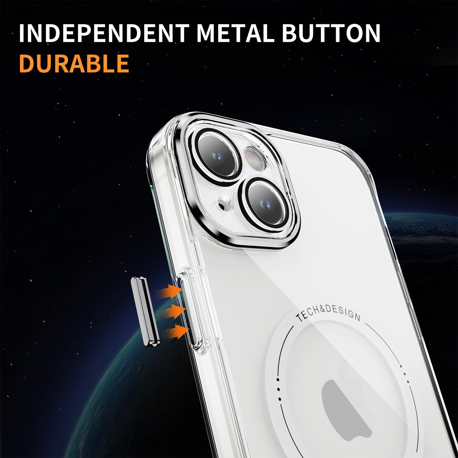 iPhone 13/14 Shockproof Transparent Magnetic Attraction Protective Phone Case