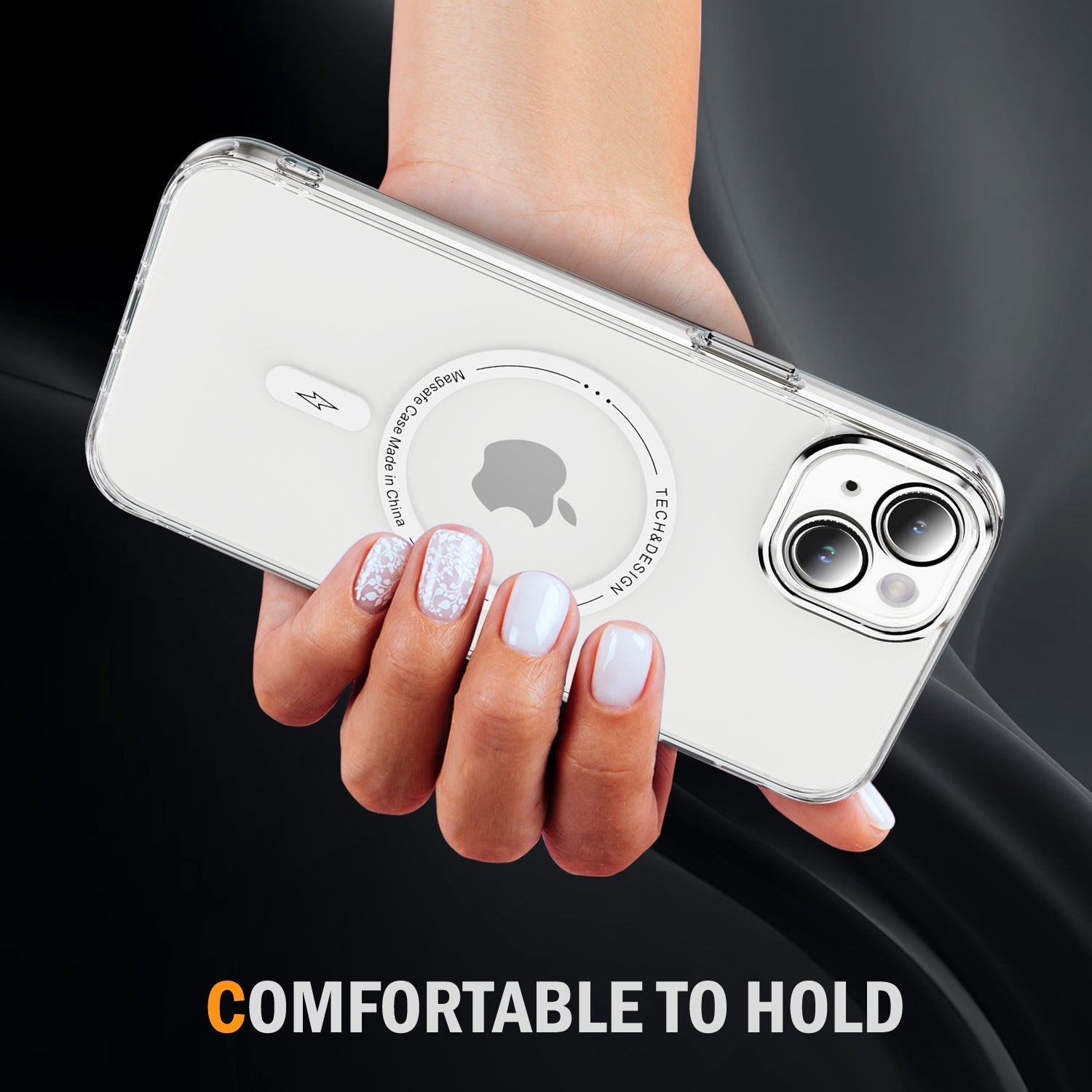iPhone 13 Mini Shockproof Transparent Magnetic Attraction Protective Phone Case