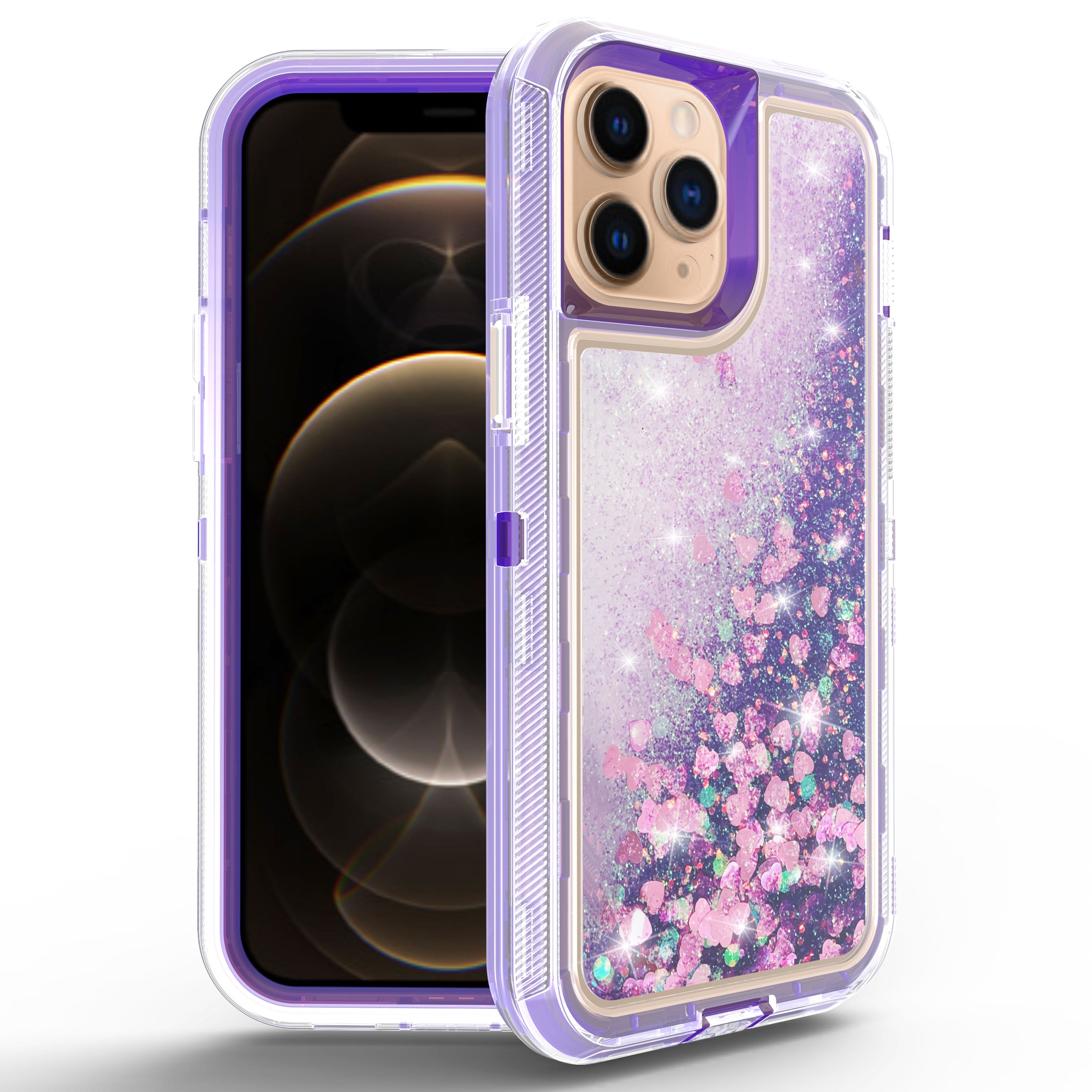 iPhone 14 Pro Max Transparent Floating Glitter Heavy Duty Case