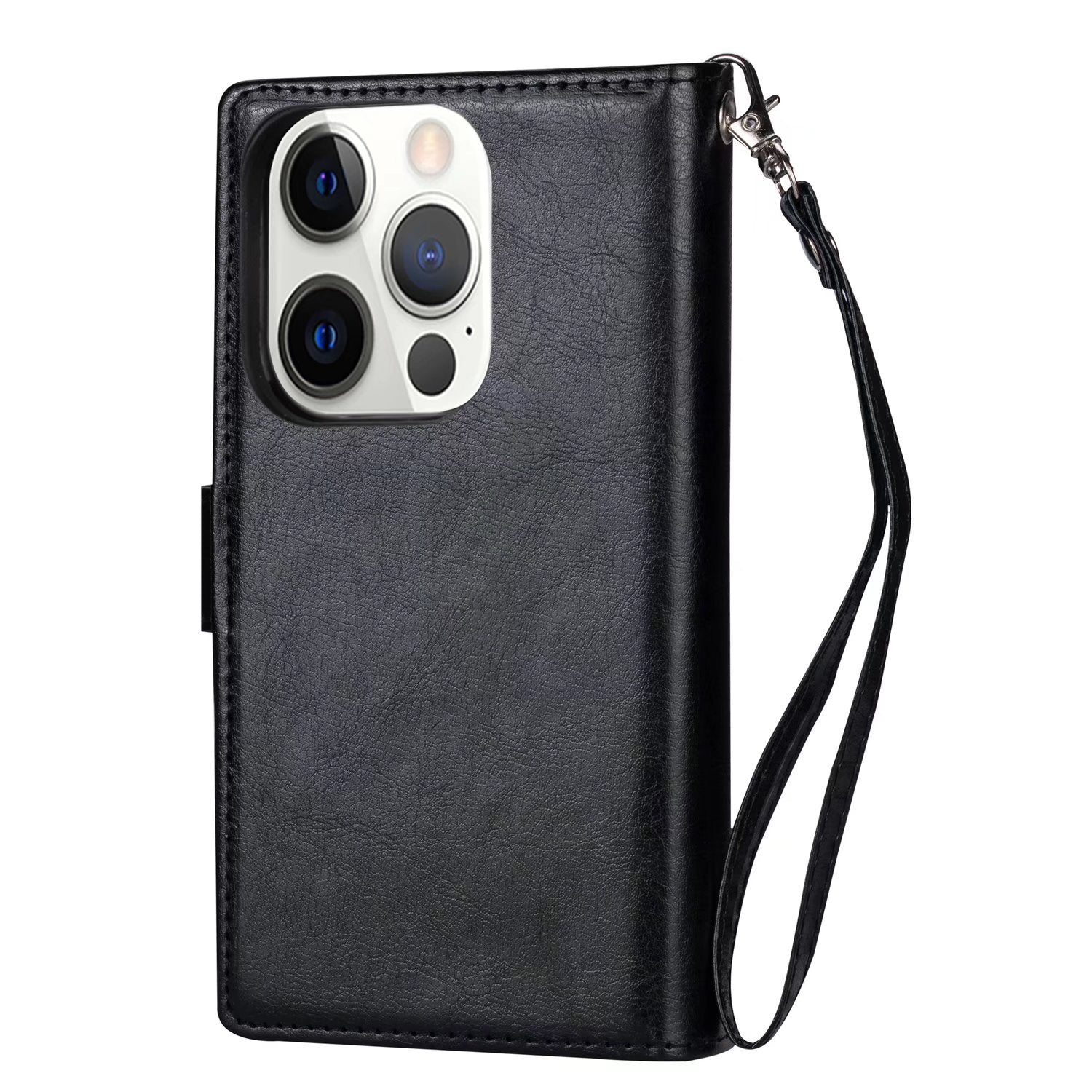 iPhone 13 Pro Max 2 in 1 Leather Wallet Case With 9 Credit Card Slots and Removable Back Cover 