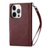 iPhone 13 Pro Max 2 in 1 Leather Wallet Case With 9 Credit Card Slots and Removable Back Cover 