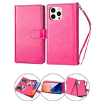 iPhone 13 Pro Max 2 in 1 Leather Wallet Case With 9 Credit Card Slots and Removable Back Cover 