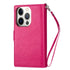 iPhone 13 Pro Max 2 in 1 Leather Wallet Case With 9 Credit Card Slots and Removable Back Cover 