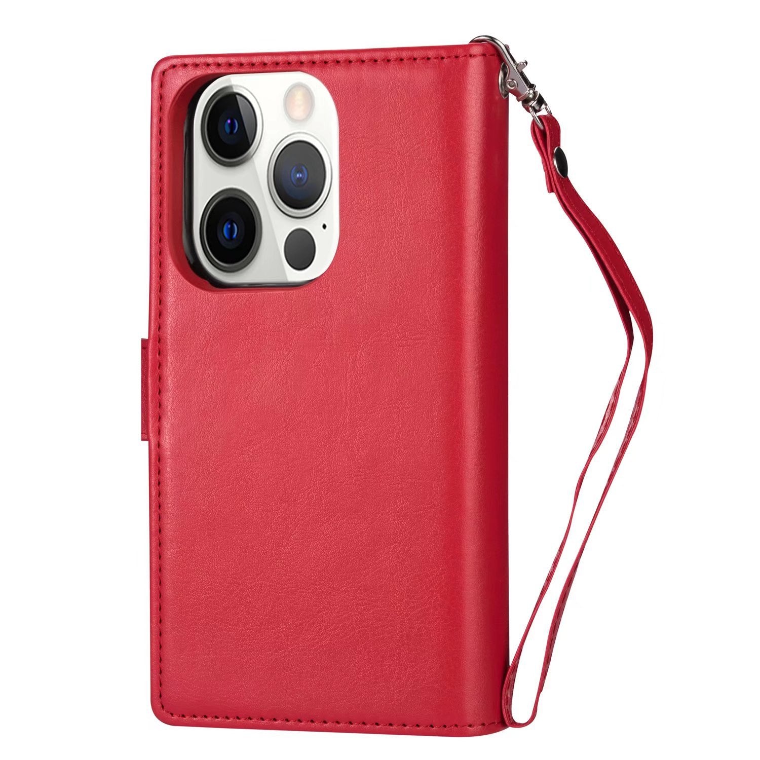 iPhone 13 Pro Max 2 in 1 Leather Wallet Case With 9 Credit Card Slots and Removable Back Cover 