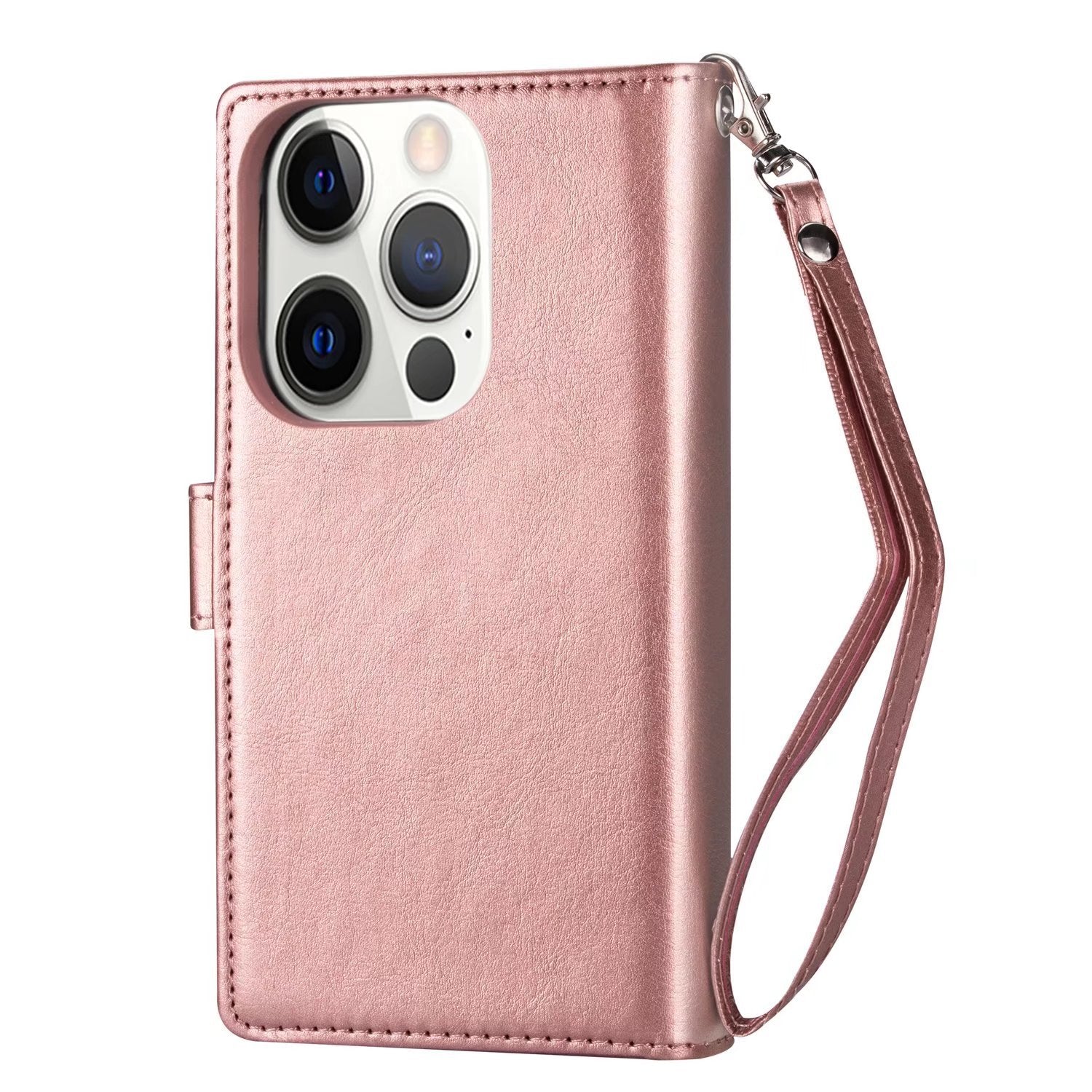 iPhone 13 Pro Max 2 in 1 Leather Wallet Case With 9 Credit Card Slots and Removable Back Cover 
