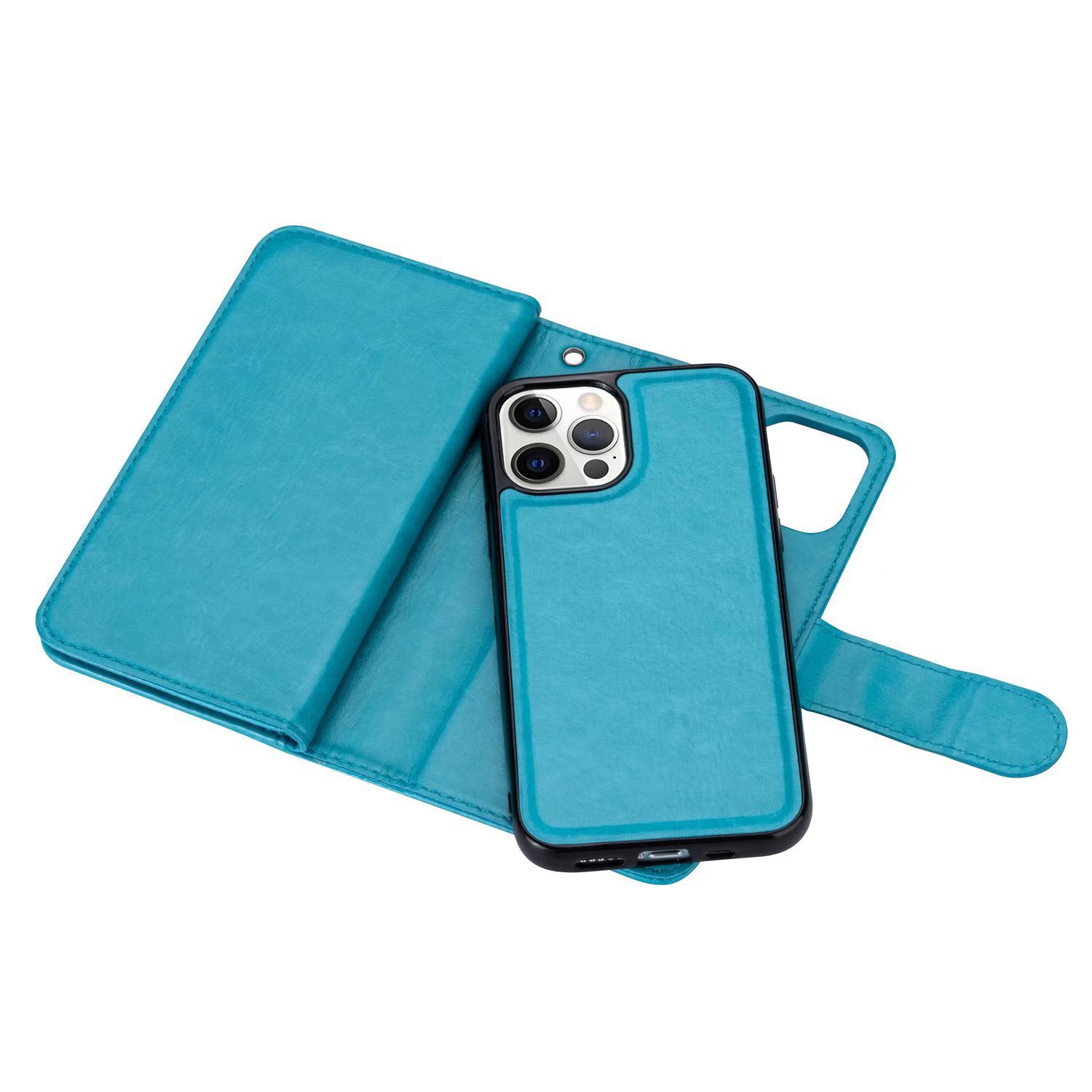 iPhone 13 Pro Max 2 in 1 Leather Wallet Case With 9 Credit Card Slots and Removable Back Cover 