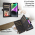 iPhone 13 Pro Max Retro Premium Flip Leather Cover with 9 Card Holder & Zipper Cash Pocket & Wrist Strap