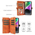 iPhone 13 Pro Max Retro Premium Flip Leather Cover with 9 Card Holder & Zipper Cash Pocket & Wrist Strap
