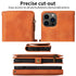 iPhone 13 Pro Max Retro Premium Flip Leather Cover with 9 Card Holder & Zipper Cash Pocket & Wrist Strap