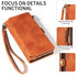 iPhone 13 Pro Retro Premium Flip Leather Cover with 9 Card Holder & Zipper Cash Pocket & Wrist Strap