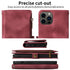 iPhone 13 Pro Retro Premium Flip Leather Cover with 9 Card Holder & Zipper Cash Pocket & Wrist Strap