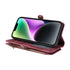 iPhone 13 Pro Retro Premium Flip Leather Cover with 9 Card Holder & Zipper Cash Pocket & Wrist Strap