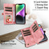 iPhone 13 Pro Max Retro Premium Flip Leather Cover with 9 Card Holder & Zipper Cash Pocket & Wrist Strap