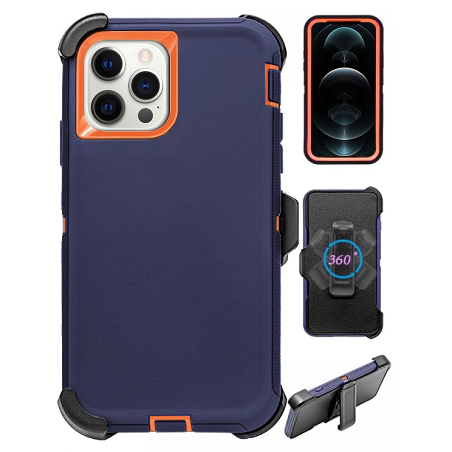 iPhone 13 Pro Max(6.7") Full Protection Heavy Duty Case  with Kickstand Belt Clip